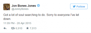 Jones pediu desculpas pelo twitter