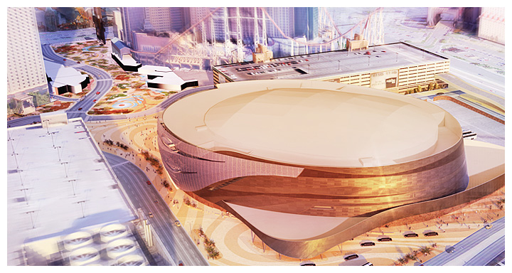 O projeto da MGM-AEG Arena, localizada a oeste do MGM atual (Foto: Reprodução)