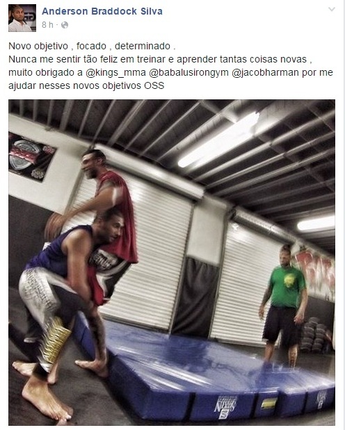 Postagem de Braddock treinando MMA. ( Foto: Facebook oficial do atleta. )