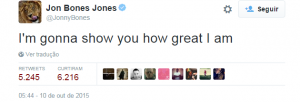 Tweet de Jon Jones já foi retweetado mais de cinco mil vezes. (Foto: Reprodução/Twitter)